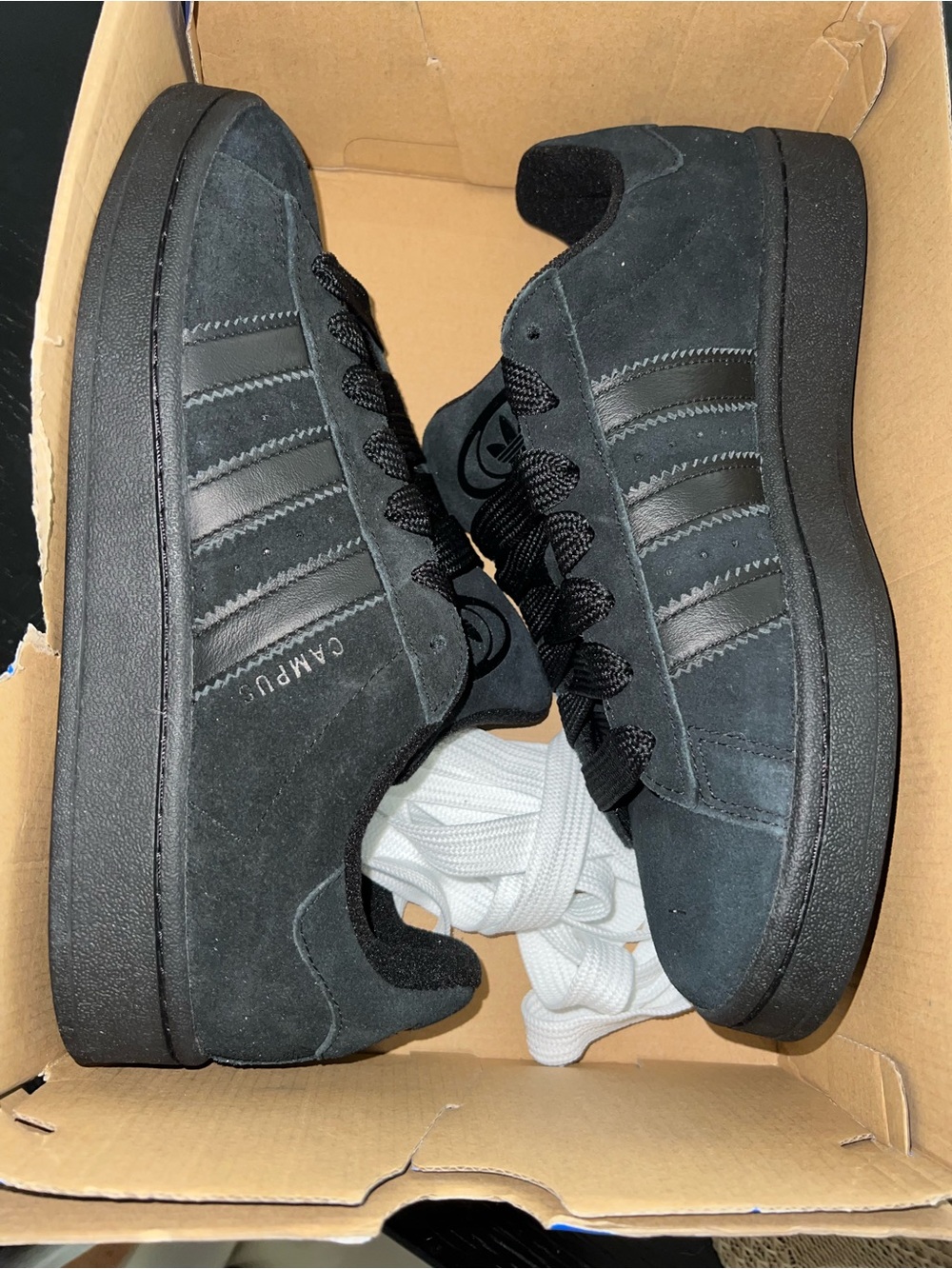 adidas Campus Black Suede Low-Top Sneakers